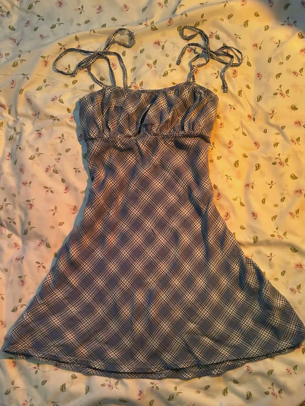 Hollister Blue Plaid Mini Dress Size XS
